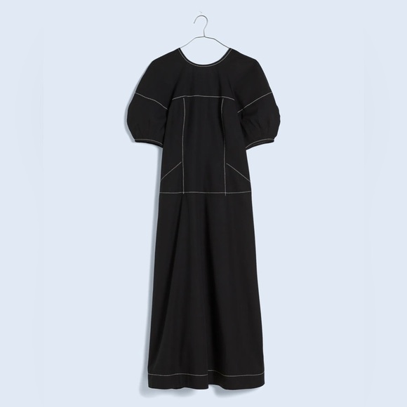 MADEWELL Puff-Sleeve Drop-Waist Midi Dress - Picture 5 of 12